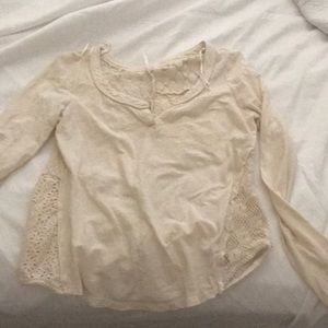Free People Long Sleeve Blouse with lacy open back